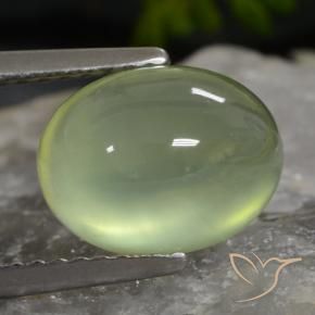 3.26 ct Green Prehnite Stone, Natural Prehnite in Oval Cabochon Shape for Sale