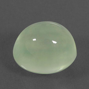 2.27 ct Green Prehnite Gemstone, Prehnite Gem in Oval Cabochon Shape for Sale.