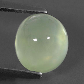 2.27 ct Green Prehnite Stone, Natural Prehnite in Oval Cabochon Shape for Sale
