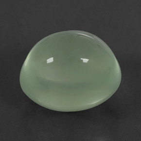 4.05 ct Green Prehnite Gemstone, Prehnite Gem in Oval Cabochon Shape for Sale.
