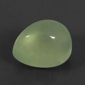 4.69 ct Green Prehnite Gemstone, Prehnite Gem in Pear Cabochon Shape for Sale.