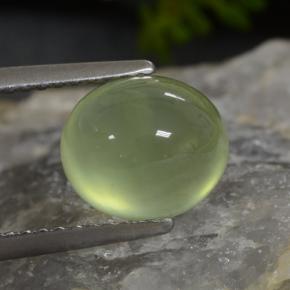 3.09 ct Green Prehnite Stone, Natural Prehnite in Oval Cabochon Shape for Sale