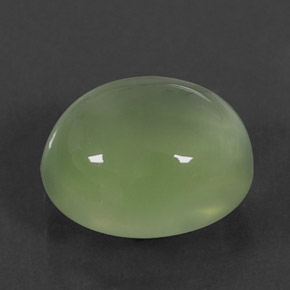 2.00 ct Green Prehnite Gemstone, Prehnite Gem in Oval Cabochon Shape for Sale.