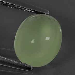 2.00 ct Green Prehnite Stone, Natural Prehnite in Oval Cabochon Shape for Sale