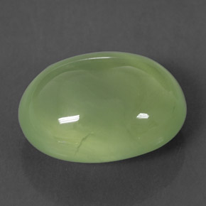 12.22 ct Green Prehnite Gemstone, Prehnite Gem in Oval Cabochon Shape for Sale.