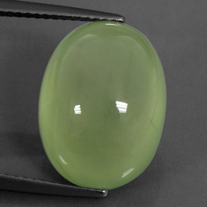 12.22 ct Green Prehnite Stone, Natural Prehnite in Oval Cabochon Shape for Sale
