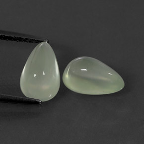 4.65 ct Green Prehnite Stone, Natural Prehnite in Pear Cabochon Shape for Sale
