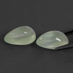 Prehnite Gemstone in 10.4 x 6.5 mm Size for Sale, Prehnite Stone in Green Color