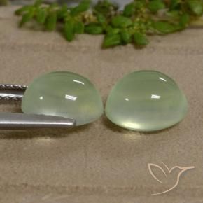 Prehnite Gemstones in 8.6 x 7.6 mm Size for Sale, Prehnite Stones in Yellow Green  Color