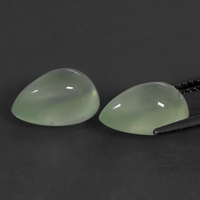 Prehnite Gemstone in 12 x 8 mm (calibrated) Size for Sale, Prehnite Stone in Green Color