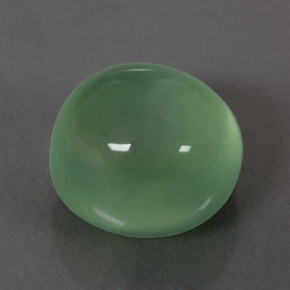 10.30 ct Green Prehnite Gemstone, Prehnite Gem in Oval Cabochon Shape for Sale.