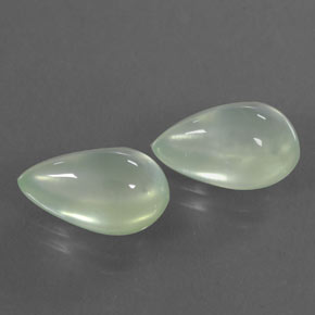 Greenish White Prehnite Gem - 3.1ct Pear Cabochon (ID: 312314)