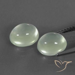 Prehnite Gemstones in 8.5 x 7.3 mm Size for Sale, Prehnite Stones in Greenish White Color