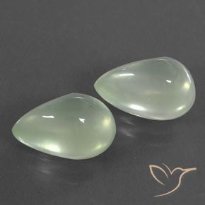5.27ctw Natural Light Greenish White Prehnite, Pear Shape, Transparent/Translucent