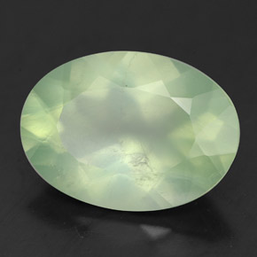5.36 ct Green Prehnite Stone, Natural Prehnite in Oval Facet Shape for Sale