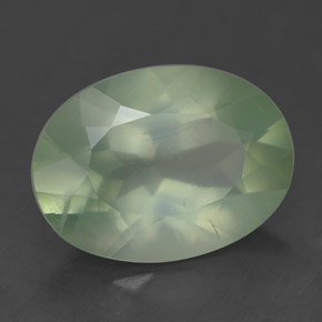 4.76 ct Green Prehnite Stone, Natural Prehnite in Oval Facet Shape for Sale