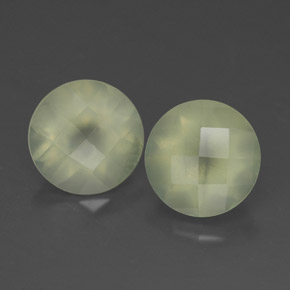 Olive Green Пренит Камень - 1.9ct Круглая Шахматная Огранка (ID: 314647)