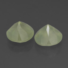 Prehnite Gemstones in 8 mm (calibrated) Size for Sale, Prehnite Stones in Pale Pear Green  Color