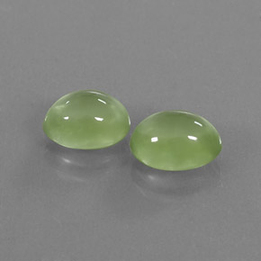 3.14 ct Green Prehnite Stone, Natural Prehnite in Oval Cabochon Shape for Sale