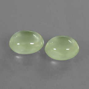 6.62 ct Green Prehnite Stone, Natural Prehnite in Oval Cabochon Shape for Sale
