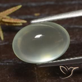 3.18 ct Green Prehnite Stone, Natural Prehnite in Oval Cabochon Shape for Sale