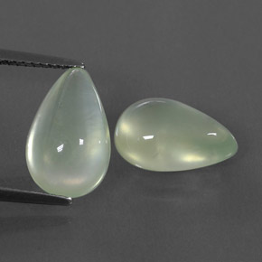 Yellow Green Prehnite Gem - 4.1ct Pear Cabochon (ID: 315637)
