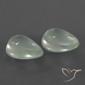 6.60 ctw Green Prehnite Stones, Natural Prehnite in Pear Cabochon Shape for Sale