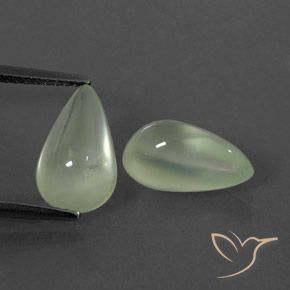 6.20ctw Natural Pale Yellowish Green    Prehnite, Pear Shape, Transparent/Translucent