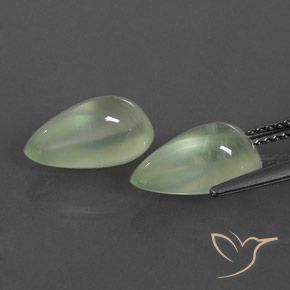 Prehnite Gemstones in 12 x 6.8 mm Size for Sale, Prehnite Stones in Pale Yellowish Green    Color