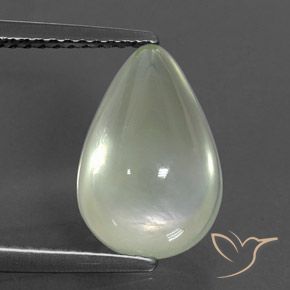 3.98ct Natural Warm Green     Prehnite, Pear Shape, Transparent/Translucent