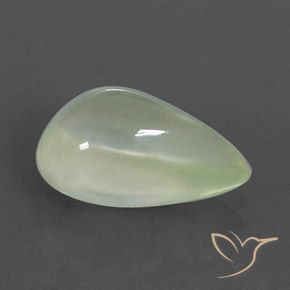 3.98 ct Green Prehnite Stone, Natural Prehnite in Pear Cabochon Shape for Sale