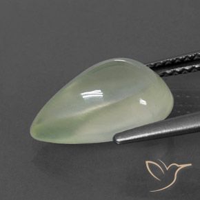 Prehnite Gemstone in 12.8 x 8.5 mm Size for Sale, Prehnite Stone in Warm Green     Color