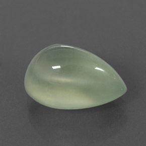 4.38 ct Green Prehnite Stone, Natural Prehnite in Pear Cabochon Shape for Sale
