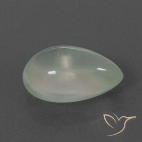 3.61 ct Green Prehnite Stone, Natural Prehnite in Pear Cabochon Shape for Sale
