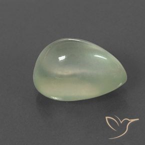 4.26 ct Green Prehnite Stone, Natural Prehnite in Pear Cabochon Shape for Sale