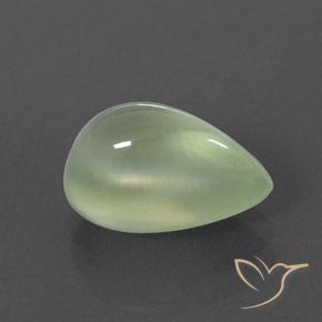3.32 ct Green Prehnite Stone, Natural Prehnite in Pear Cabochon Shape for Sale