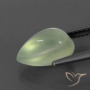 Prehnite Gemstone in 11.3 x 7.2 mm Size for Sale, Prehnite Stone in Pale Green  Color