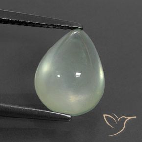 3.48ct Natural Light Green Prehnite, Pear Shape, Transparent/Translucent