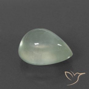 3.48 ct Green Prehnite Stone, Natural Prehnite in Pear Cabochon Shape for Sale