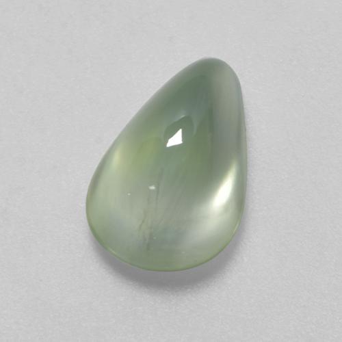 Pale Yellowish Green Prehnite Gem - 2.6ct Pear Cabochon (ID: 319548)