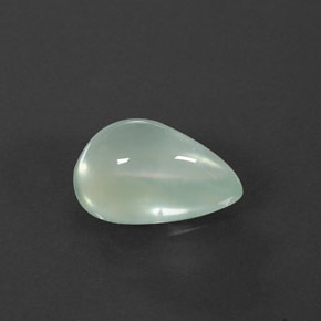 3.84 ct Green Prehnite Stone, Natural Prehnite in Pear Cabochon Shape for Sale