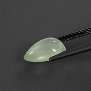 Prehnite Gemstone in 10.7 x 7.2 mm Size for Sale, Prehnite Stone in Green Color