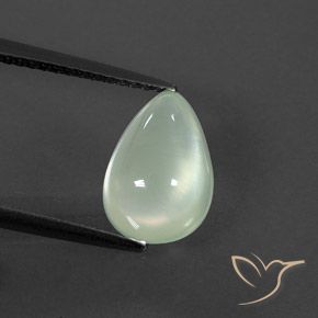 2.97ct Natural Light Hazel Green    Prehnite, Pear Shape, Transparent/Translucent