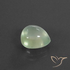 3.51 ct Green Prehnite Stone, Natural Prehnite in Pear Cabochon Shape for Sale