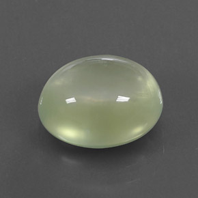 4.97 ct Green Prehnite Stone, Natural Prehnite in Oval Cabochon Shape for Sale
