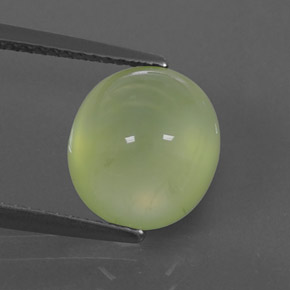 Yellow Green Пренит Камень - 4.4ct Овал Кабошон (ID: 320975)