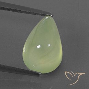 4.35ct Natural Pale Pear Green  Prehnite, Pear Shape, Transparent/Translucent