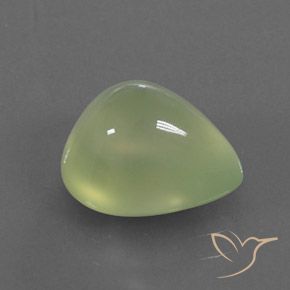 4.73 ct Green Prehnite Stone, Natural Prehnite in Pear Cabochon Shape for Sale