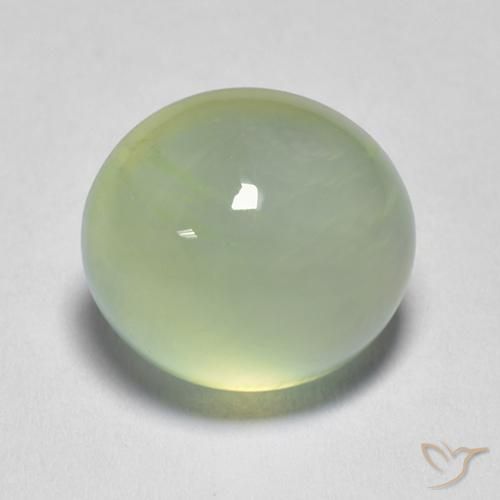 3.58 ct Green Prehnite Stone, Natural Prehnite in Oval Cabochon Shape for Sale