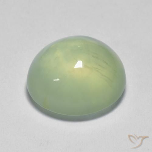 Prehnite Gemstone in 9.4 x 8.6 mm Size for Sale, Prehnite Stone in Pale Pear Green  Color